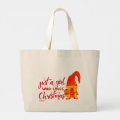 NUR EIN MÄDCHEN, DAS LIEBEN CHRISTMAS lustiges Gno Jumbo Stoffbeutel (Rückseite)