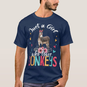 Nur ein Mädchen, das Lieben Donkeys bläserne Blume T-Shirt