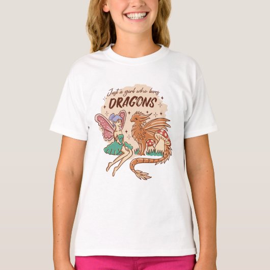 Nur ein Mädchen, das Lieben Drachen Fairy. T-Shirt (Vorderseite)
