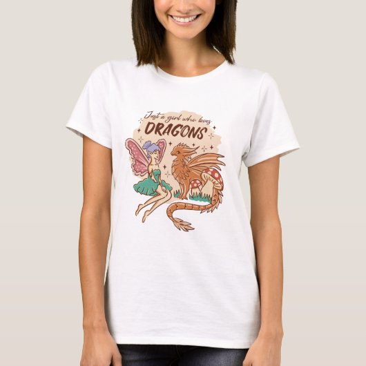 Nur ein Mädchen, das Lieben Drachen Fairy. T-Shirt (Vorderseite)