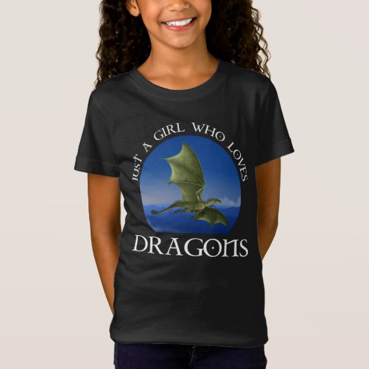 Nur ein Mädchen, das Lieben Drachen macht T-Shirt (Vorderseite)
