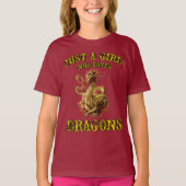 Nur ein Mädchen, das Lieben Drachen macht T-Shirt (Vorderseite)