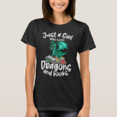 Nur ein Mädchen, das Lieben Drachen und Bücher les T-Shirt (Vorderseite)