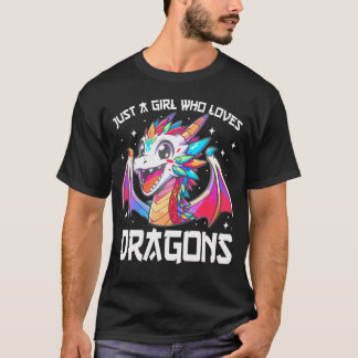 Nur ein Mädchen, das Lieben Dragons Anime Lover Gi T-Shirt