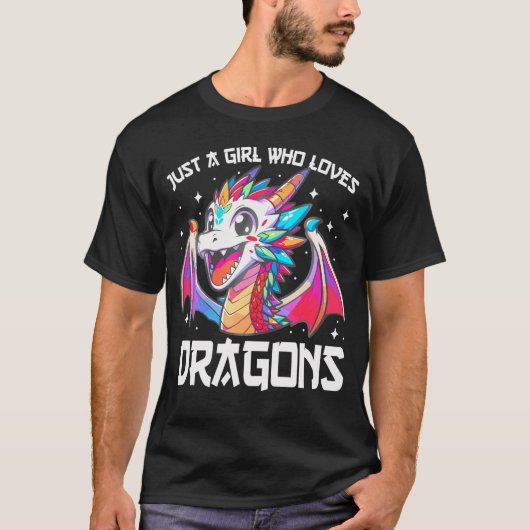 Nur ein Mädchen, das Lieben Dragons Anime Lover Gi T-Shirt (Vorderseite)