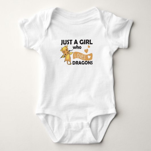 Nur ein Mädchen, das Lieben Dragons Fantasy Dragon Baby Strampler (Vorderseite)