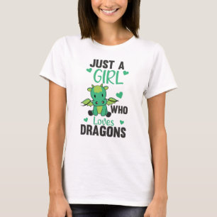 Nur ein Mädchen, das Lieben Dragons Fantasy Dragon T-Shirt
