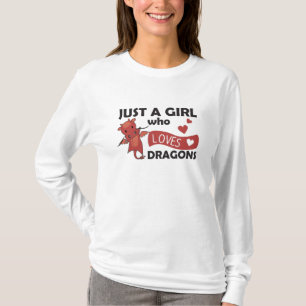 Nur ein Mädchen, das Lieben Dragons Fantasy Red Dr T-Shirt