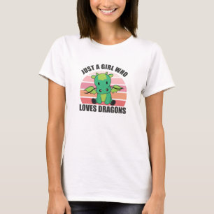 Nur ein Mädchen, das Lieben Dragons Niedliche Tier T-Shirt