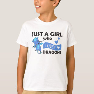 Nur ein Mädchen, das Lieben Dragons Niedliche Tier T-Shirt