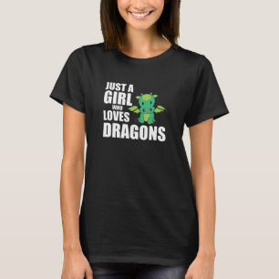 Nur ein Mädchen, das Lieben Dragons Niedlicher Tie T-Shirt