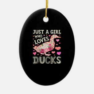 Nur ein Mädchen, das Lieben Ducks Funny Duck Silho Keramik Ornament