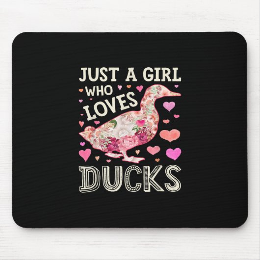 Nur ein Mädchen, das Lieben Ducks Funny Duck Silho Mousepad (Vorne)