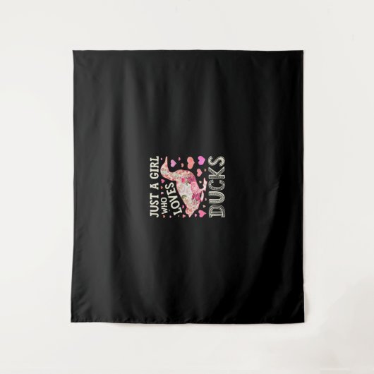 Nur ein Mädchen, das Lieben Ducks Funny Duck Silho Wandteppich (Vorderseite)