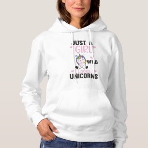 Nur ein Mädchen, das Lieben Einhörner für Mädchen Hoodie