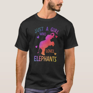 NUR EIN MÄDCHEN, DAS LIEBEN ELEFANTS-Elefantengraf T-Shirt