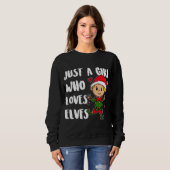 Nur ein Mädchen, das Lieben Elfen Niedlichen Weihn Sweatshirt (Vorne ganz)
