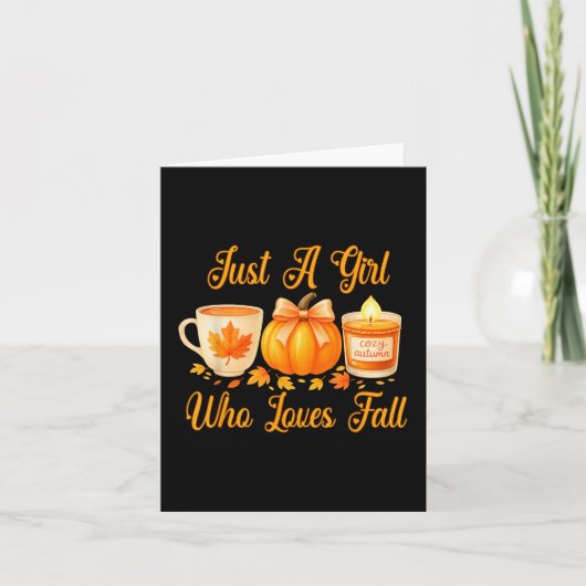 Nur ein Mädchen, das Lieben fallen fallen Pumpkin Karte (Vorderseite)