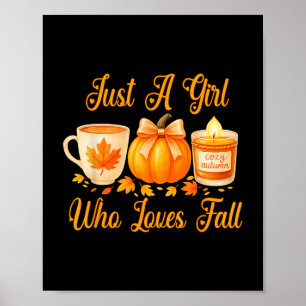 Nur ein Mädchen, das Lieben fallen fallen Pumpkin Poster