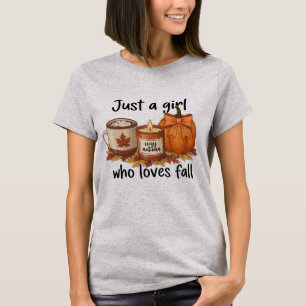 Nur ein Mädchen, das Lieben fallen fallen Pumpkin  T-Shirt