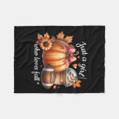 Nur ein Mädchen, das Lieben fallen Pumpkin Footbal Fleecedecke (Vorderseite (Horizontal))