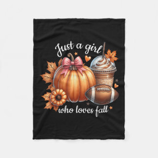 Nur ein Mädchen, das Lieben fallen Pumpkin Footbal Fleecedecke