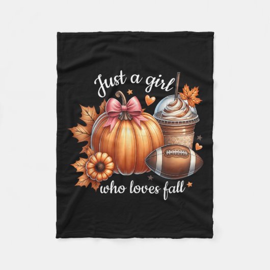 Nur ein Mädchen, das Lieben fallen Pumpkin Footbal Fleecedecke (Vorderseite)