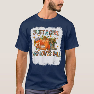 Nur ein Mädchen, das Lieben fallen Pumpkin Frauen T-Shirt