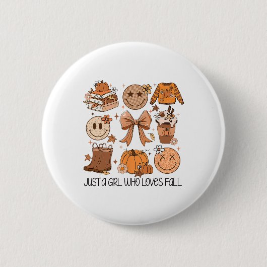 Nur ein Mädchen, das Lieben fallen Pumpkin Gewürz- Button (Vorderseite)