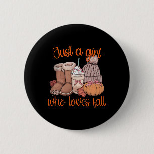 Nur ein Mädchen, das Lieben fallen Pumpkin Gewürz- Button