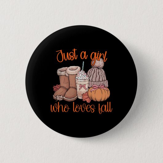 Nur ein Mädchen, das Lieben fallen Pumpkin Gewürz- Button (Vorderseite)