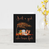 Nur ein Mädchen, das Lieben fallen Pumpkin Gewürz  Karte (Gelbe Blume)