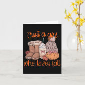 Nur ein Mädchen, das Lieben fallen Pumpkin Gewürz- Karte (Gelbe Blume)