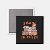 Nur ein Mädchen, das Lieben fallen Pumpkin Gewürz- Magnet (Vorderseite/Rückseite)