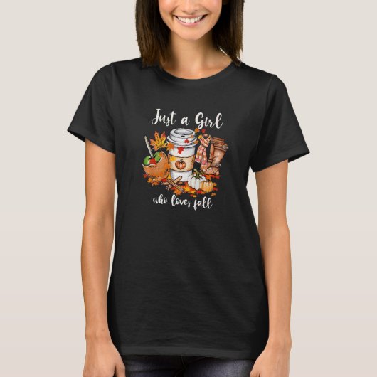 Nur ein Mädchen, das Lieben fallen Pumpkin Gewürz- T-Shirt (Vorderseite)