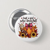 Nur ein Mädchen, das Lieben fallen Pumpkin GewürzL Button (Vorne & Hinten)