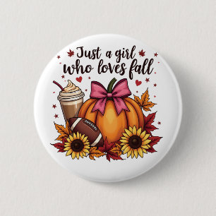 Nur ein Mädchen, das Lieben fallen Pumpkin GewürzL Button