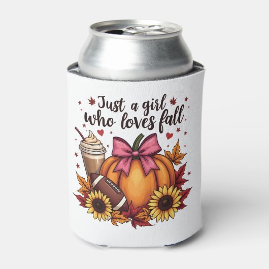 Nur ein Mädchen, das Lieben fallen Pumpkin GewürzL Dosenkühler (Kanne Vorderseite)