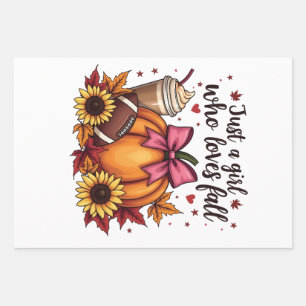 Nur ein Mädchen, das Lieben fallen Pumpkin GewürzL Geschenkpapier Set