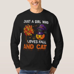 Nur ein Mädchen, das Lieben fallen und Katze T-Shirt