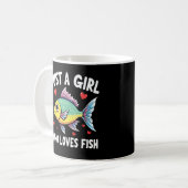 Nur ein Mädchen, das Lieben fischen Kaffeetasse (Vorderseite Links)