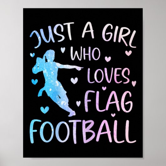 Nur ein Mädchen, das Lieben Flag Football Funny Sp Poster (Vorne)