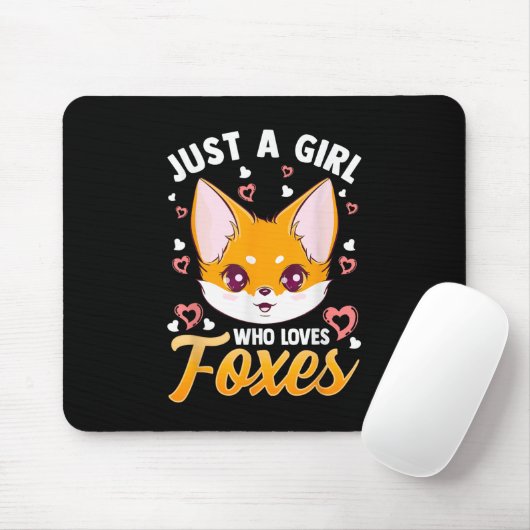 Nur ein Mädchen, das Lieben Foxes Kinder Mädchen N Mousepad (Mit Mouse)