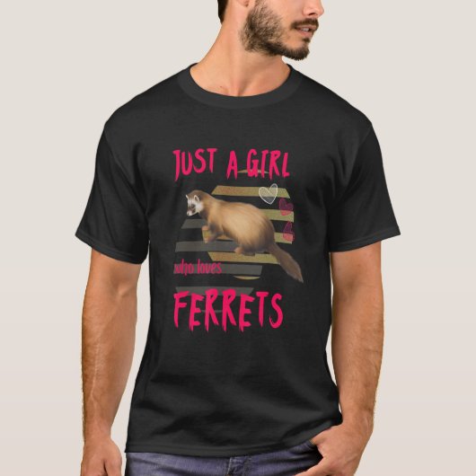 Nur ein Mädchen, das Lieben Frettchen 1 T-Shirt (Vorderseite)