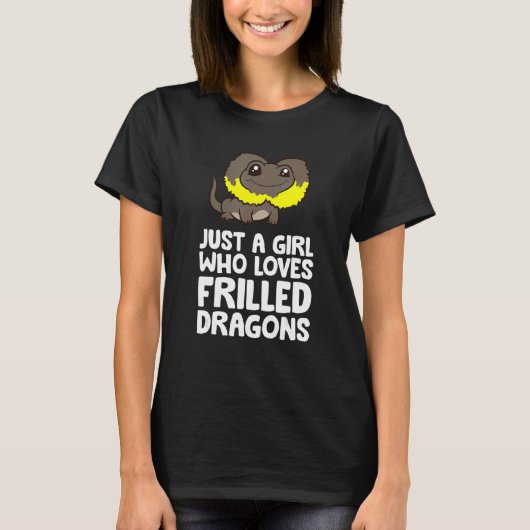 Nur ein Mädchen, das Lieben frilled Dragons frille T-Shirt (Vorderseite)