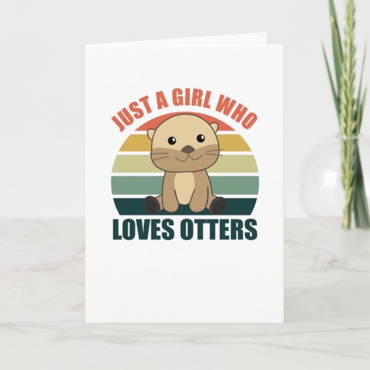 Nur ein Mädchen, das Lieben für Otter - Niedliches Karte (Vorderseite)