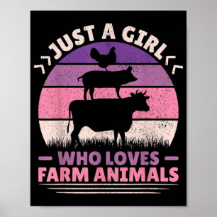 Nur ein Mädchen, das Lieben für Tiere hält, liegt Poster