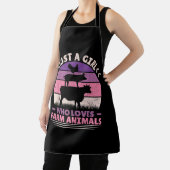 Nur ein Mädchen, das Lieben für Tiere hält, liegt Schürze (InSitu)