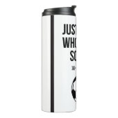 Nur ein Mädchen, das Lieben Fußball klassisch Schw Thermosbecher (Nach links gedreht)