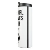 Nur ein Mädchen, das Lieben Fußball klassisch Schw Thermosbecher (Nach rechts gedreht)